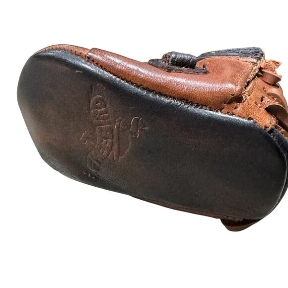 Freebird Baby Crue Leather Western Booties in Brown Cognac Size 3-6 Months NEW - Picture 7 of 9